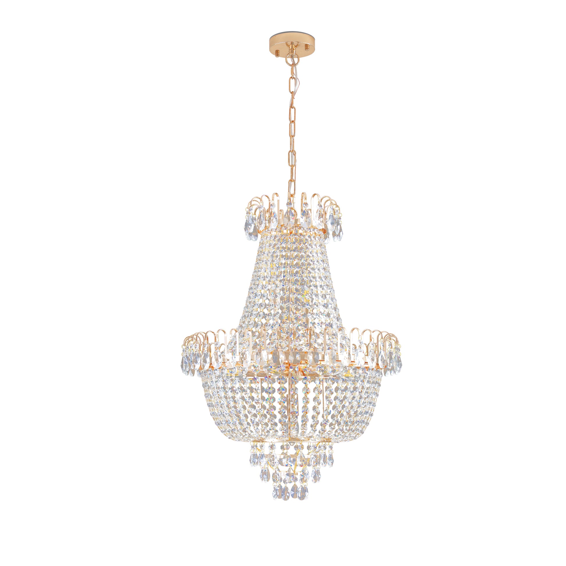 Gold Crystal Chandeliers,Large Contemporary Luxury Ceiling Lighting For Living Room Dining Room Bedroom Hallway Without Bulb Gold Luxury Crystal Iron