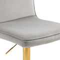 Coolmore Bar Stools With Back And Footrest Counter Height Dining Chairs 2Pc Set,360 Velvet Swivel Bar Stools Set Of 2, Adjustable Counter Height Bar Chairs Gray Velvet Gray Primary Living Space Foam Velvet