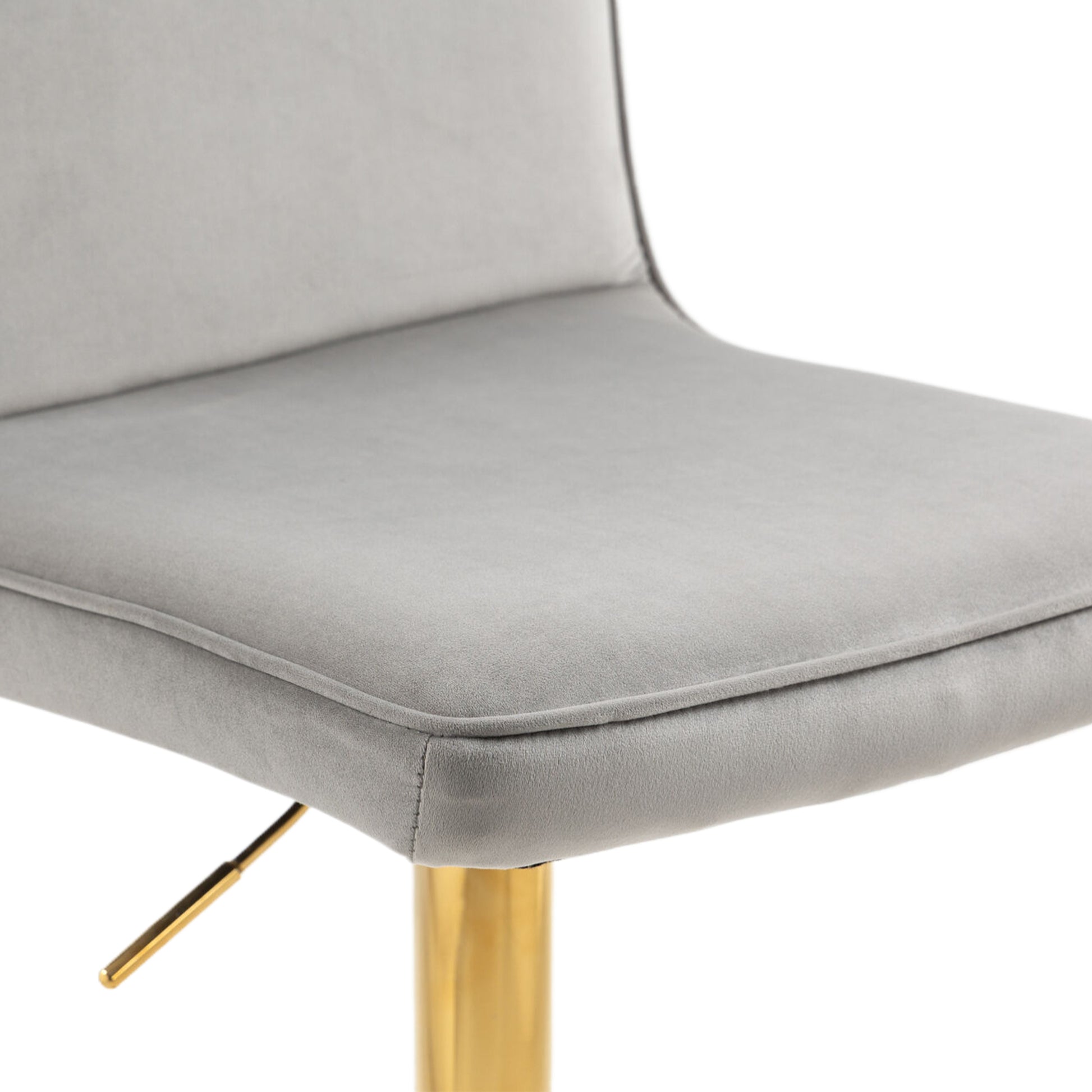 Coolmore Bar Stools With Back And Footrest Counter Height Dining Chairs 2Pc Set,360 Velvet Swivel Bar Stools Set Of 2, Adjustable Counter Height Bar Chairs Gray Velvet Gray Primary Living Space Foam Velvet