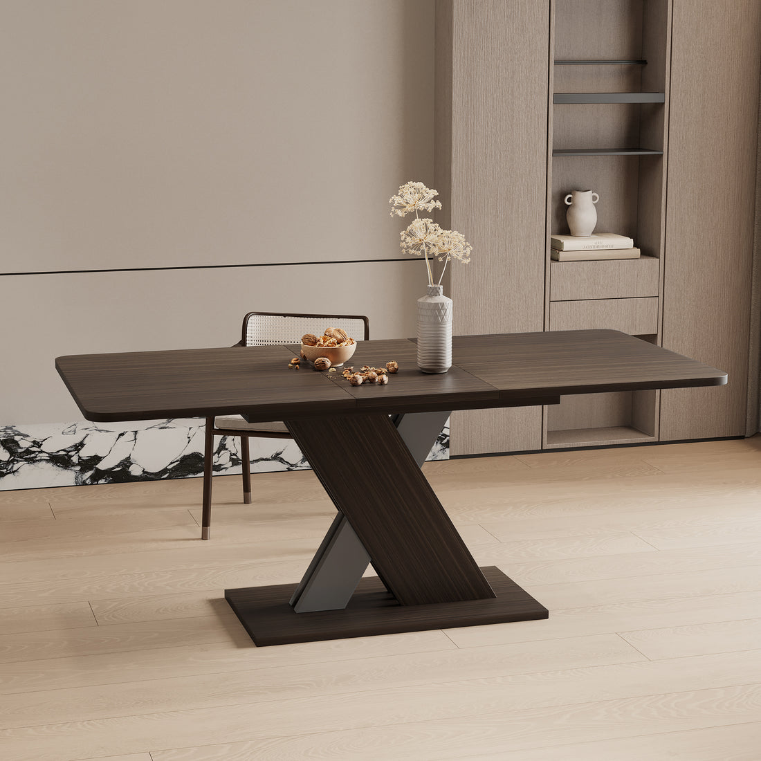 Multifunctional Extendable Console Table Grayish Brown Mdf