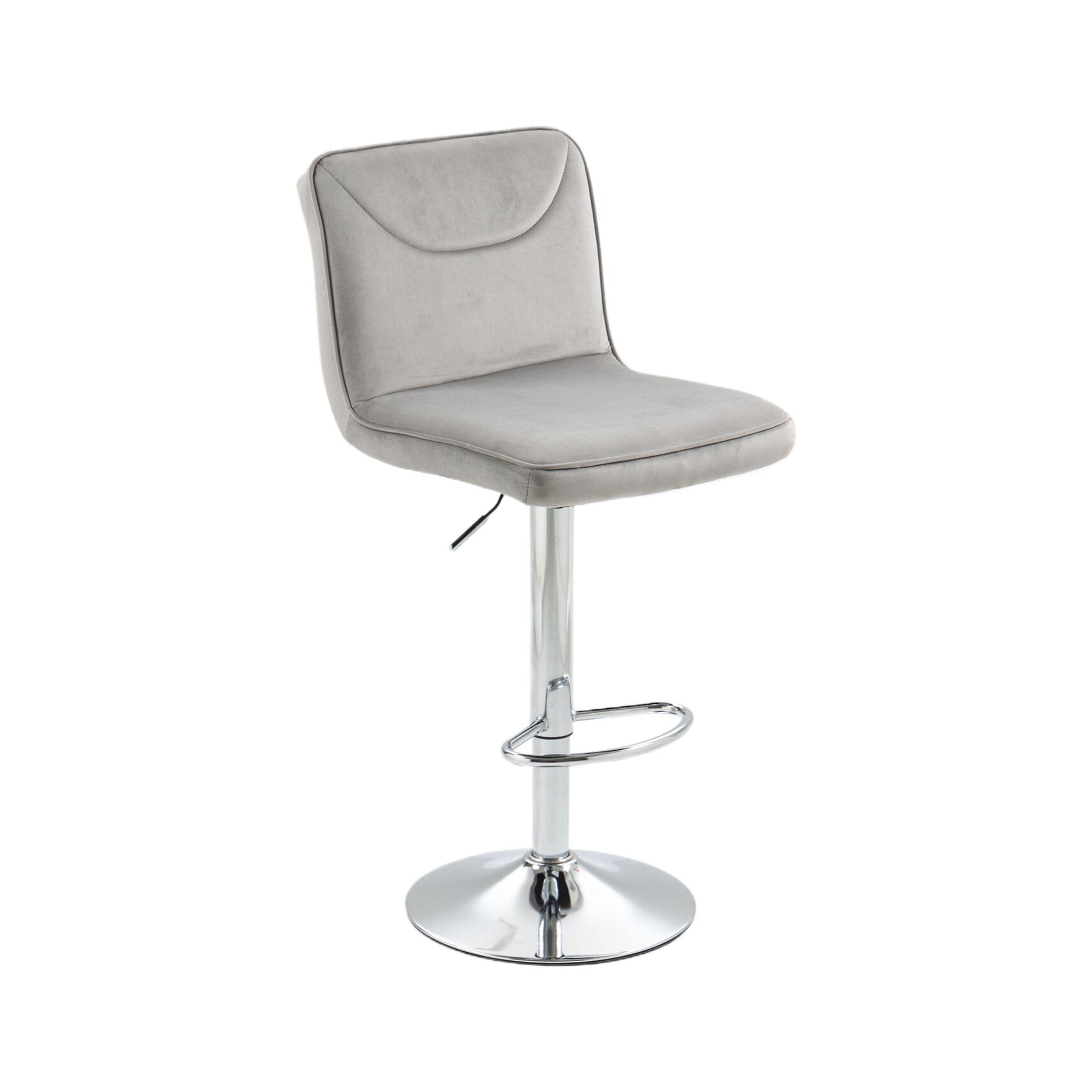 Coolmore Bar Stools With Back And Footrest Counter Height Dining Chairs 2Pc Set,360 Velvet Swivel Bar Stools Set Of 2, Adjustable Counter Height Bar Chairs Gray Velvet Gray Primary Living Space Foam Velvet