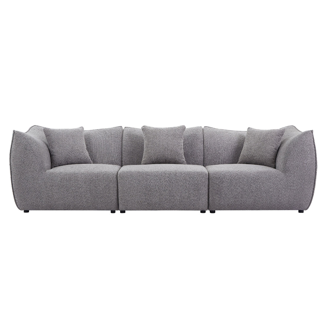 111 Inch Sofa, Comfy Sofa Couch With Deep Seats Modern Sofa 3 Seater Sofa, Couch For Living Room Apartment Lounge Grey Gray Teddy