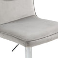 Coolmore Bar Stools With Back And Footrest Counter Height Dining Chairs 2Pc Set,360 Velvet Swivel Bar Stools Set Of 2, Adjustable Counter Height Bar Chairs Gray Velvet Gray Primary Living Space Foam Velvet