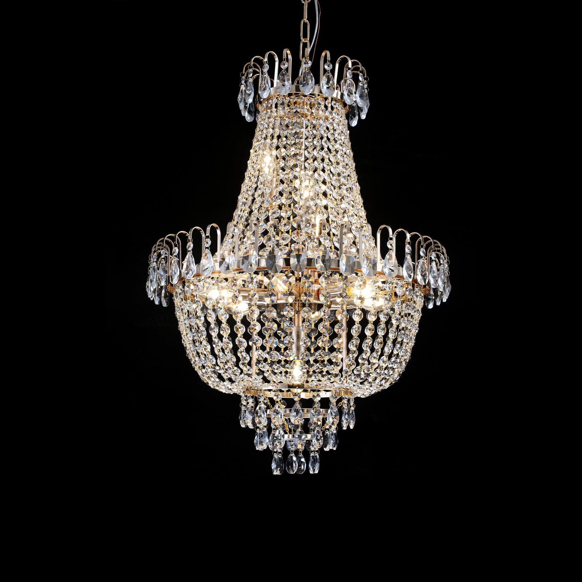 Gold Crystal Chandeliers,Large Contemporary Luxury Ceiling Lighting For Living Room Dining Room Bedroom Hallway Without Bulb Gold Luxury Crystal Iron