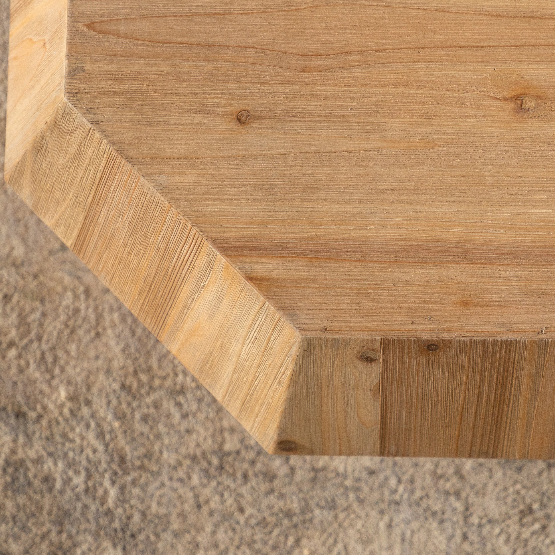 31.50" Octagonal Wooden American Retro Style Coffee Table Natural Mdf