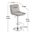 Coolmore Bar Stools With Back And Footrest Counter Height Dining Chairs 2Pc Set,360 Velvet Swivel Bar Stools Set Of 2, Adjustable Counter Height Bar Chairs Gray Velvet Gray Primary Living Space Foam Velvet