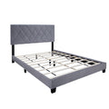 Gray Queen Size Adjustable Bed Frame Velvet Fabric Comfortable And Simple Versatile Style Make The Room Feel More Layered Box Spring Not Required Queen Gray Wood Espresso Bedroom American Design,Contemporary,Grunge,Minimalist Rubberwood Adjustable