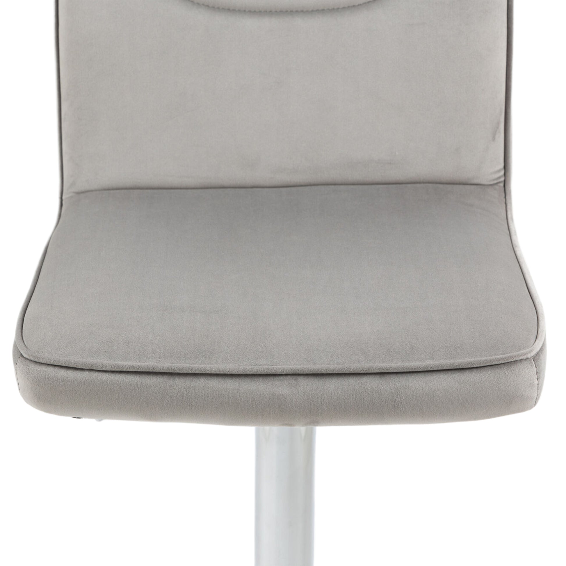 Coolmore Bar Stools With Back And Footrest Counter Height Dining Chairs 2Pc Set,360 Velvet Swivel Bar Stools Set Of 2, Adjustable Counter Height Bar Chairs Gray Velvet Gray Primary Living Space Foam Velvet