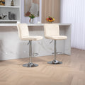 Coolmore Bar Stools With Back And Footrest Counter Height Dining Chairs 2Pc Set,360 Velvet Swivel Bar Stools Set Of 2, Adjustable Counter Height Bar Chairs Ivory Velvet Ivory Foam Velvet