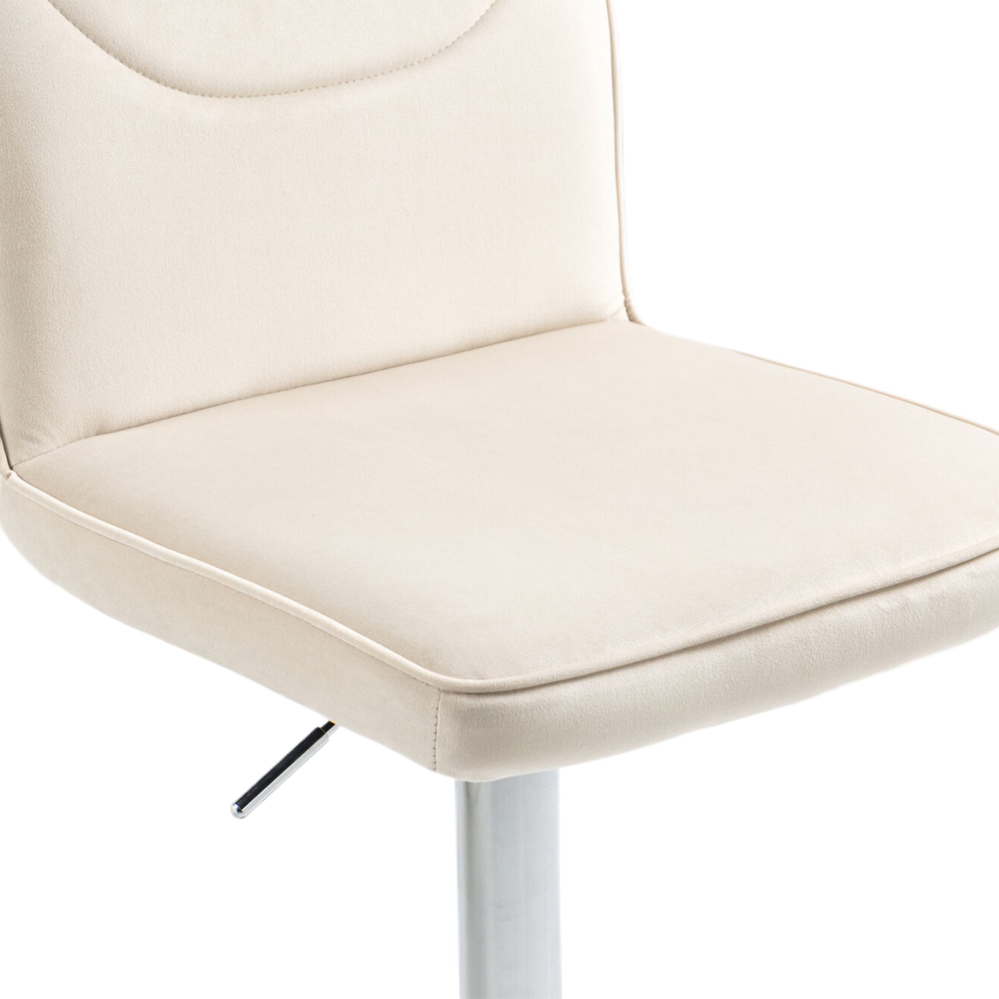 Coolmore Bar Stools With Back And Footrest Counter Height Dining Chairs 2Pc Set,360 Velvet Swivel Bar Stools Set Of 2, Adjustable Counter Height Bar Chairs Ivory Velvet Ivory Foam Velvet