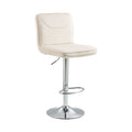 Coolmore Bar Stools With Back And Footrest Counter Height Dining Chairs 2Pc Set,360 Velvet Swivel Bar Stools Set Of 2, Adjustable Counter Height Bar Chairs Ivory Velvet Ivory Foam Velvet
