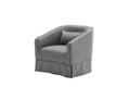 Swivel Barrel Chair With Ottoman, Swivel Accent Chairs Armchair For Living Room, Reading Chairs For Bedroom Comfy, Round Barrel Chairs With Black Metal Base Dark Grey Dark Gray Primary Living Space Modern Linen