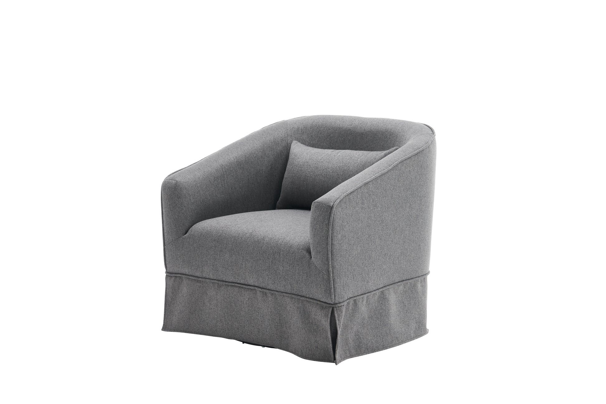 Swivel Barrel Chair With Ottoman, Swivel Accent Chairs Armchair For Living Room, Reading Chairs For Bedroom Comfy, Round Barrel Chairs With Black Metal Base Dark Grey Dark Gray Primary Living Space Modern Linen