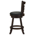 Cappuccino And Black Swivel Counter Height Stool Set Of 2 Solid Black Brown Dining Room Spot Clean Traditional Bar Stools Rubberwood Open Back Wood