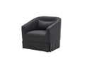 Swivel Barrel Chair With Ottoman, Swivel Accent Chairs Armchair For Living Room, Reading Chairs For Bedroom Comfy, Round Barrel Chairs With Black Metal Base Black Black Primary Living Space Modern Linen