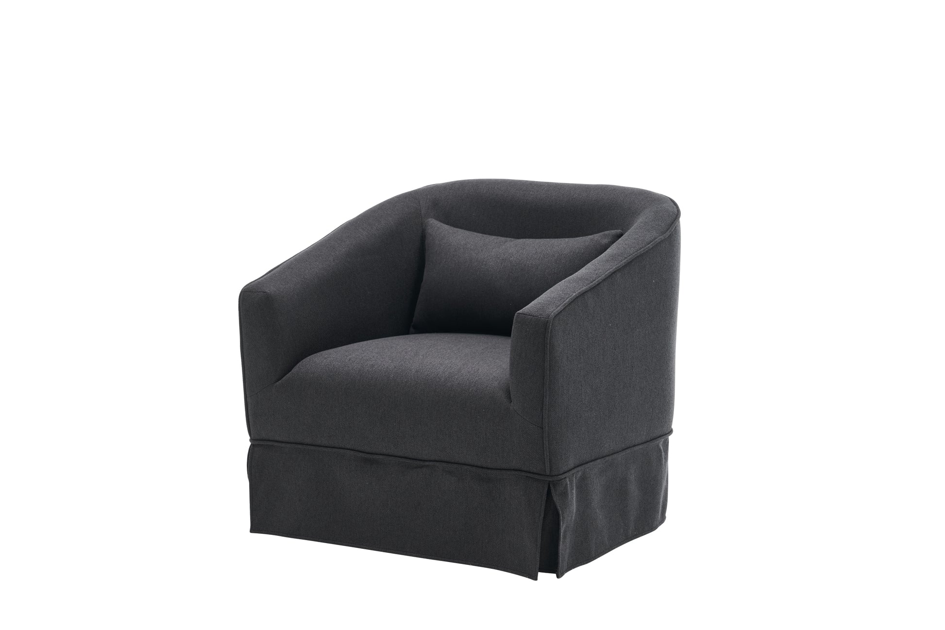 Swivel Barrel Chair With Ottoman, Swivel Accent Chairs Armchair For Living Room, Reading Chairs For Bedroom Comfy, Round Barrel Chairs With Black Metal Base Black Black Primary Living Space Modern Linen