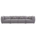 145 Inch Modular Sectional Couch 4 Seater Sectional Sofa Convertible Comfy Couches For Living Room Apartment, Office,Grey Gray Teddy