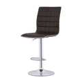 Waffle Black And Chrome Adjustable Bar Stool Set Of 2 Solid Black Dining Room Spot Clean Contemporary,Modern Bar Stools Solid Back Foam Upholstered