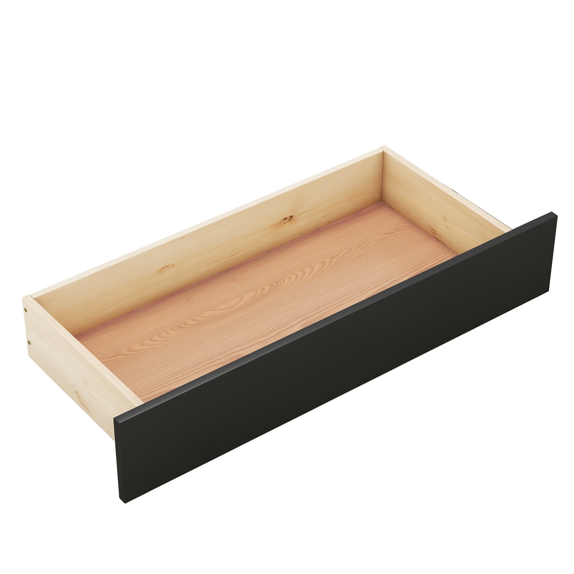 Queen Size Wood Storage Platform Bed With 2 Drawers, Rattan Headboard And Footboard, Black Box Spring Not Required Queen Black Wood Bedroom Bed Frame Wood Rattan