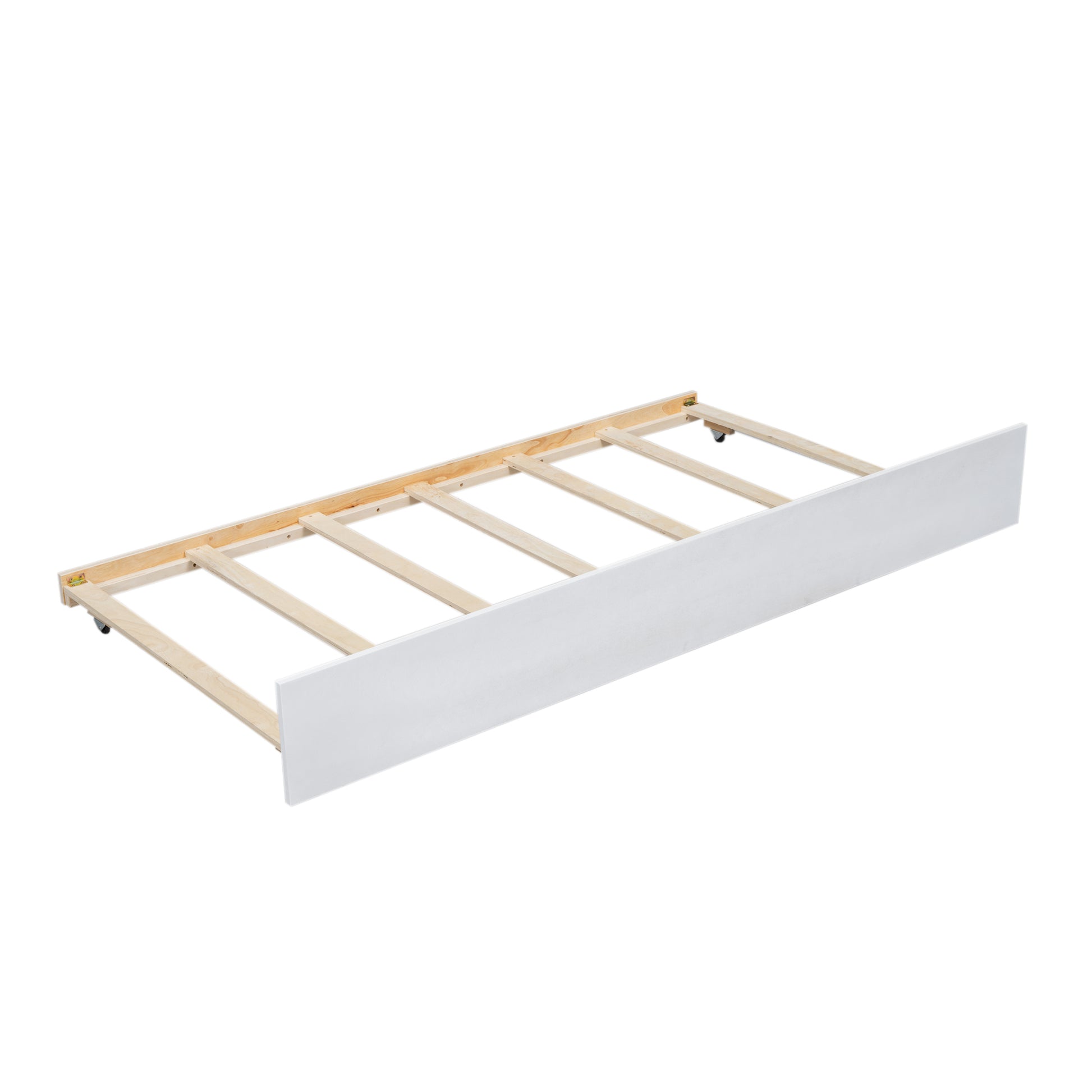Wood Twin Over Full Bunk Bed With Twin Size Trundle, White Box Spring Not Required White Wood Bedroom Solid Wood Mdf