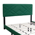 Green Queen Size Bed Frame With Adjustable Headboard Super Affordable No Box Sping Require Box Spring Not Required Queen Green Wood Espresso Bedroom Modern,Shabby Chic,Ultra Modern Rubberwood Adjustable Bedbase Fiber Foam And Polyester Fiber Pad Linen