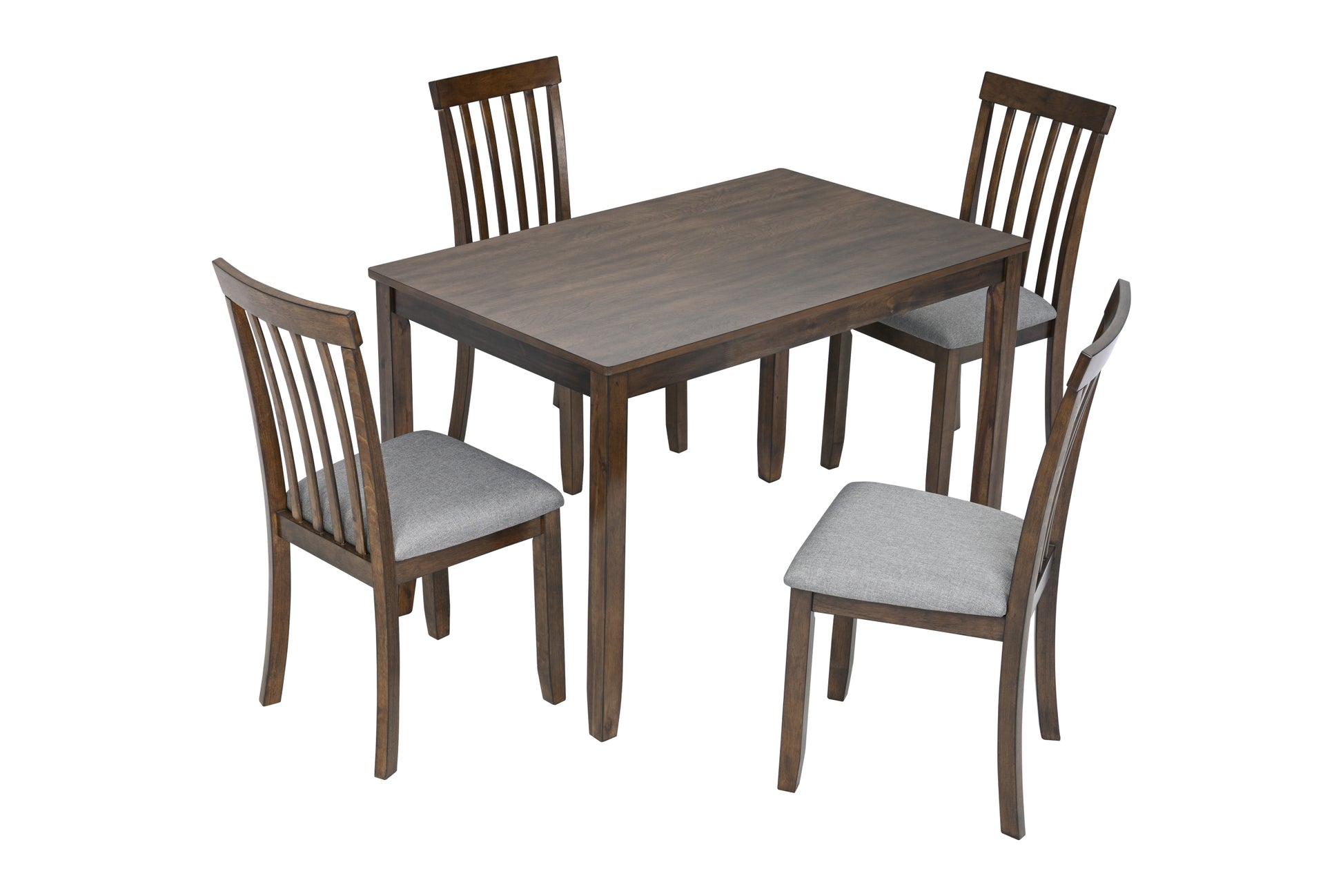 Wooden Dining Rectangular Table, Kitchen Table For Small Space, 4 Person Dining Table, Walnutonly The Table Walnut Seats 4 Gray Dining Room Acacia Rectangular Acacia Wood