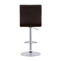Waffle Black And Chrome Adjustable Bar Stool Set Of 2 Solid Black Dining Room Spot Clean Contemporary,Modern Bar Stools Solid Back Foam Upholstered