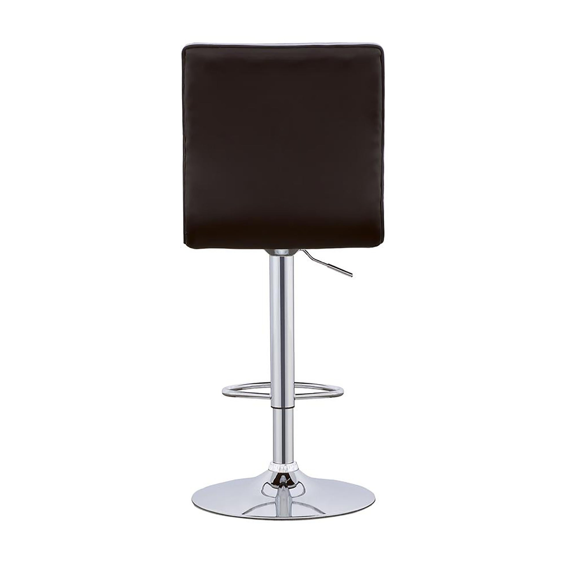 Waffle Black And Chrome Adjustable Bar Stool Set Of 2 Solid Black Dining Room Spot Clean Contemporary,Modern Bar Stools Solid Back Foam Upholstered