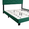 Green Queen Size Bed Frame With Adjustable Headboard Super Affordable No Box Sping Require Box Spring Not Required Queen Green Wood Espresso Bedroom Modern,Shabby Chic,Ultra Modern Rubberwood Adjustable Bedbase Fiber Foam And Polyester Fiber Pad Linen