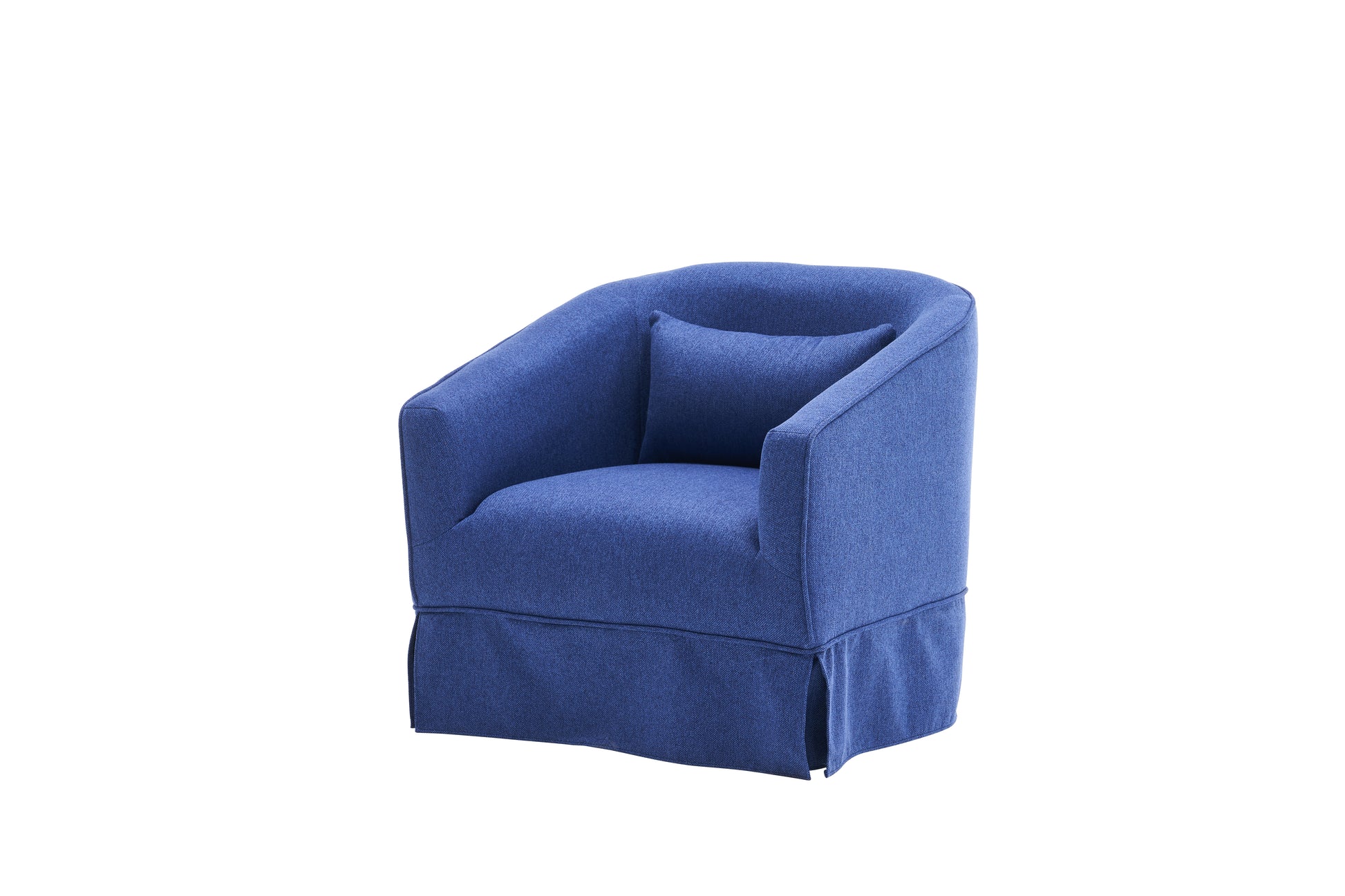 Swivel Barrel Chair With Ottoman, Swivel Accent Chairs Armchair For Living Room, Reading Chairs For Bedroom Comfy, Round Barrel Chairs With Black Metal Base Blue Blue Primary Living Space Modern Linen