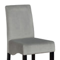 Dark Grey And Black Upholestered Counter Stools Set Of 2 Solid Grey Dining Room Spot Clean Contemporary,Modern Bar Stools Rubberwood Solid Back Foam Upholstered
