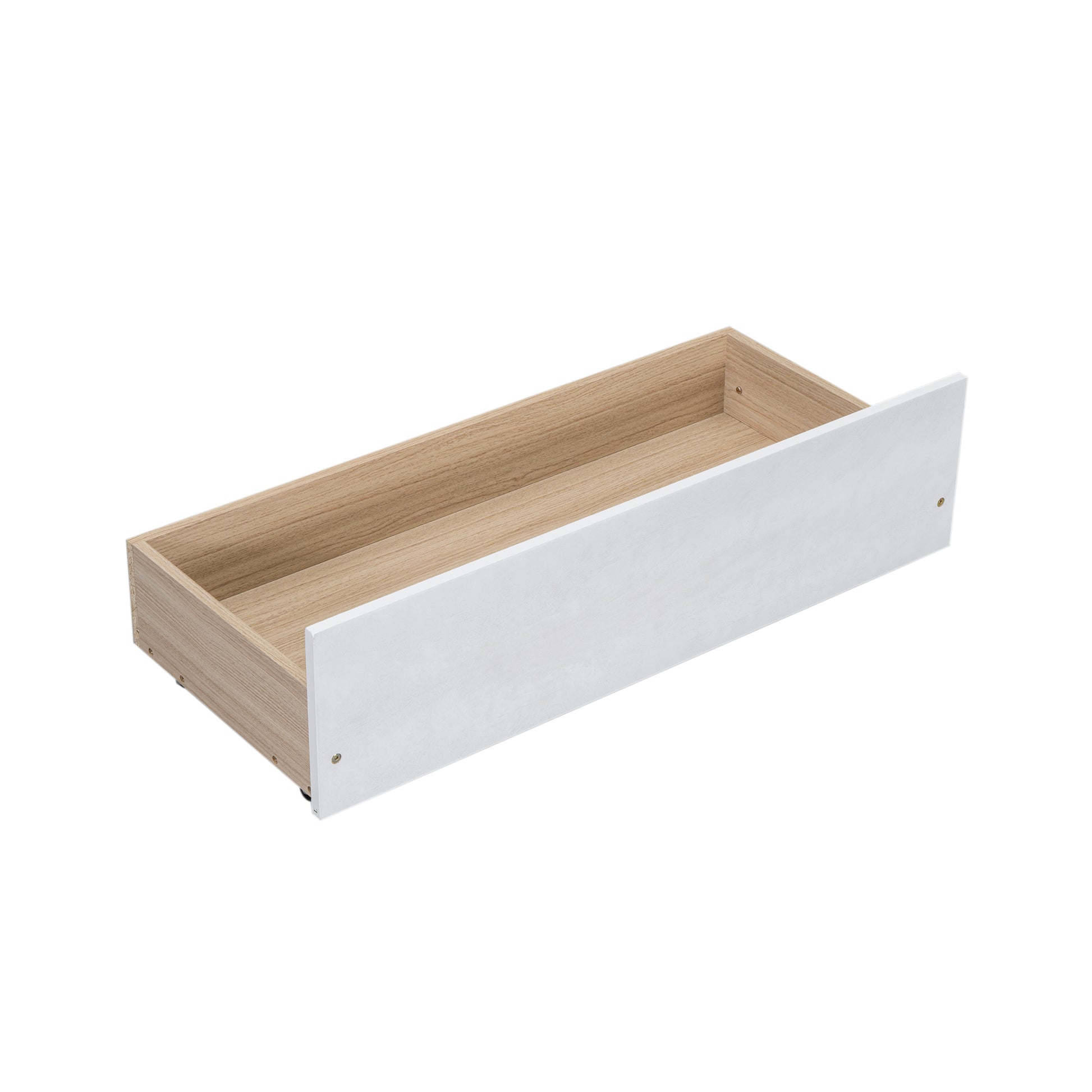 Wood Twin Over Full Bunk Bed With 2 Drawers, White Box Spring Not Required White Wood Bedroom Bunk Solid Wood Mdf