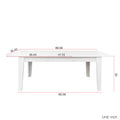 Dining Table106.3 In Large Extendable Kitchen Table White Mdf