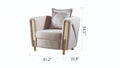 Thick Velvet Fabric Upholstered Chair Made With Wood In Beige Beige Primary Living Space Contemporary,Modern Velvet Wood