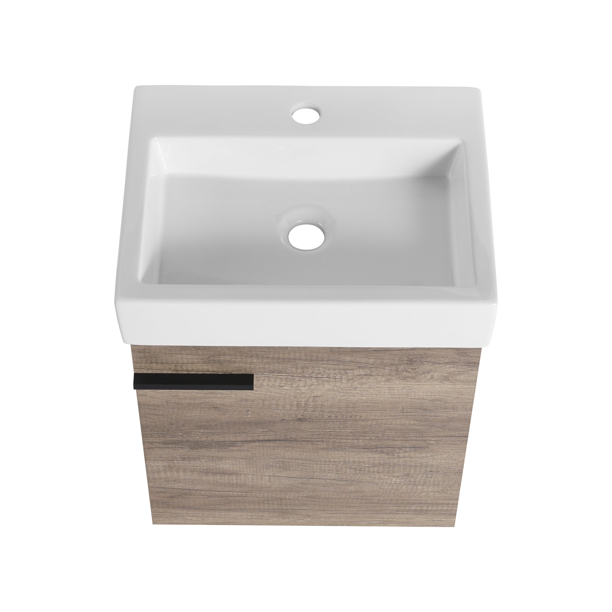 18 Inch Bathroom Vanity With Top, Small Bathroom Vanity And Sink Grey 1 Bathroom Wall Mounted Modern Plywood