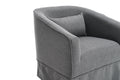 Swivel Barrel Chair With Ottoman, Swivel Accent Chairs Armchair For Living Room, Reading Chairs For Bedroom Comfy, Round Barrel Chairs With Black Metal Base Dark Grey Dark Gray Primary Living Space Modern Linen