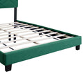 Green Queen Size Bed Frame With Adjustable Headboard Super Affordable No Box Sping Require Box Spring Not Required Queen Green Wood Espresso Bedroom Modern,Shabby Chic,Ultra Modern Rubberwood Adjustable Bedbase Fiber Foam And Polyester Fiber Pad Linen