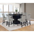 Dark Grey And Black Upholestered Counter Stools Set Of 2 Solid Grey Dining Room Spot Clean Contemporary,Modern Bar Stools Rubberwood Solid Back Foam Upholstered