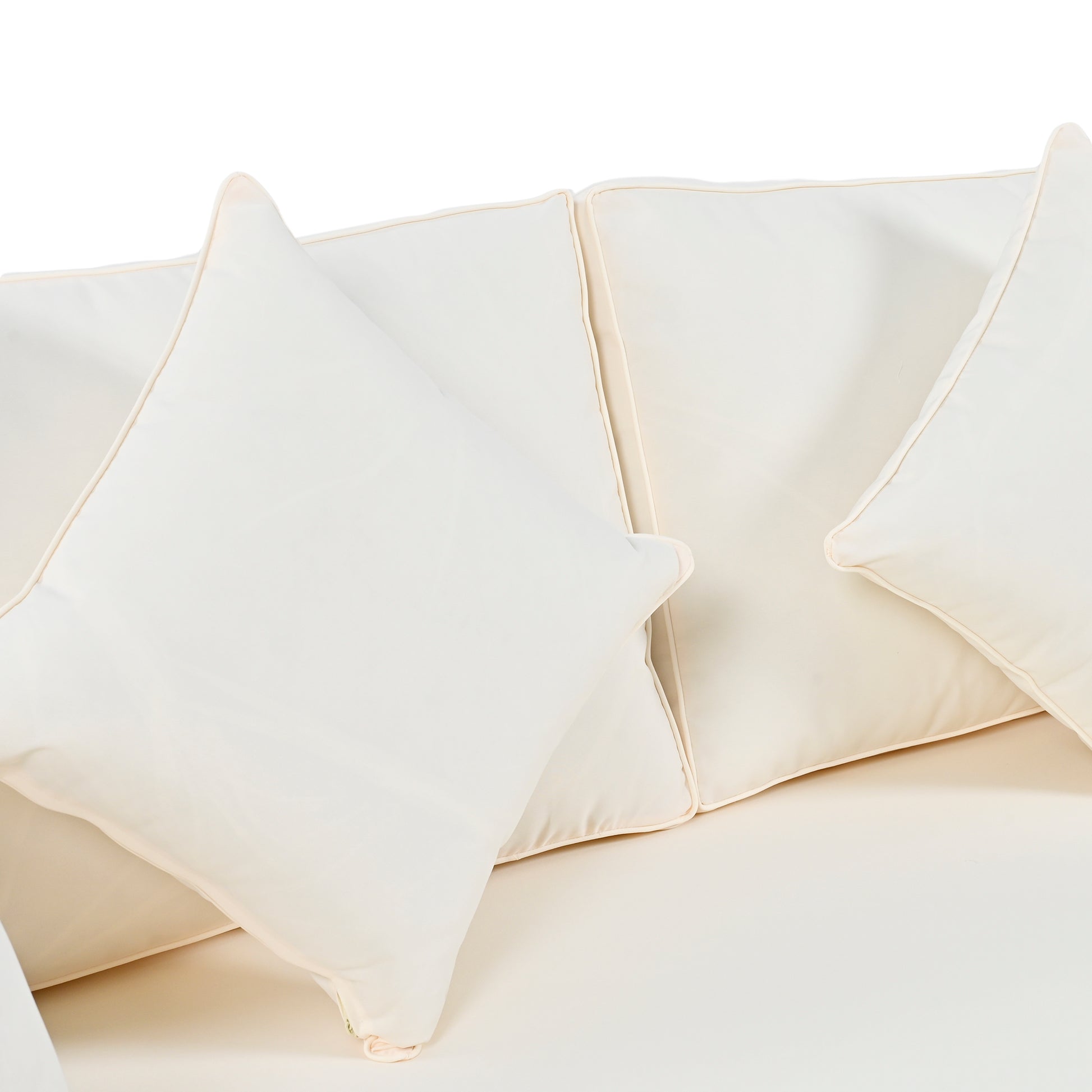 Outdoor Patio Daybed, Woven Nylon Rope Backrest With Washable Cushions For Balcony, Poolside, Set For 2 Person, Beige Yes Complete Patio Set Beige Gold Weather Resistant Frame Stain Resistant Cushions Garden & Outdoor Casual Complete Patio Sets Foam Pvc