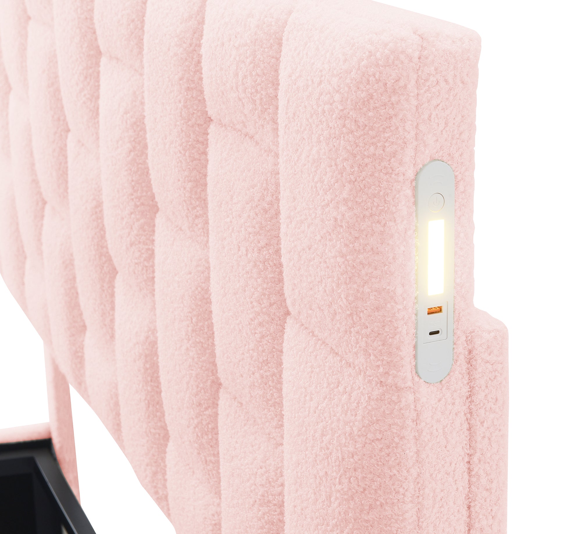 Queen Size Upholstered Platform Bed With Height Adjustable Headboard And Under Bed Storage Space,Pink Pink Upholstered