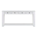 Console Table Sofa Table With Storage Drawers And Bottom Shelf For Entryway Hallway Antique White Antique White Solid Wood