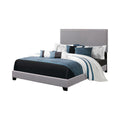 Grey Twin Bed With Trim Box Spring Required Twin Grey Wood Bedroom Transitional Panel Foam Upholstered