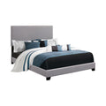 Grey Twin Bed With Trim Box Spring Required Twin Grey Wood Bedroom Transitional Panel Foam Upholstered