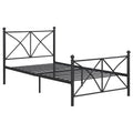 Black Twin Platform Bed Box Spring Not Required Twin Black Metal Bedroom Contemporary,Modern Open Frame Metal
