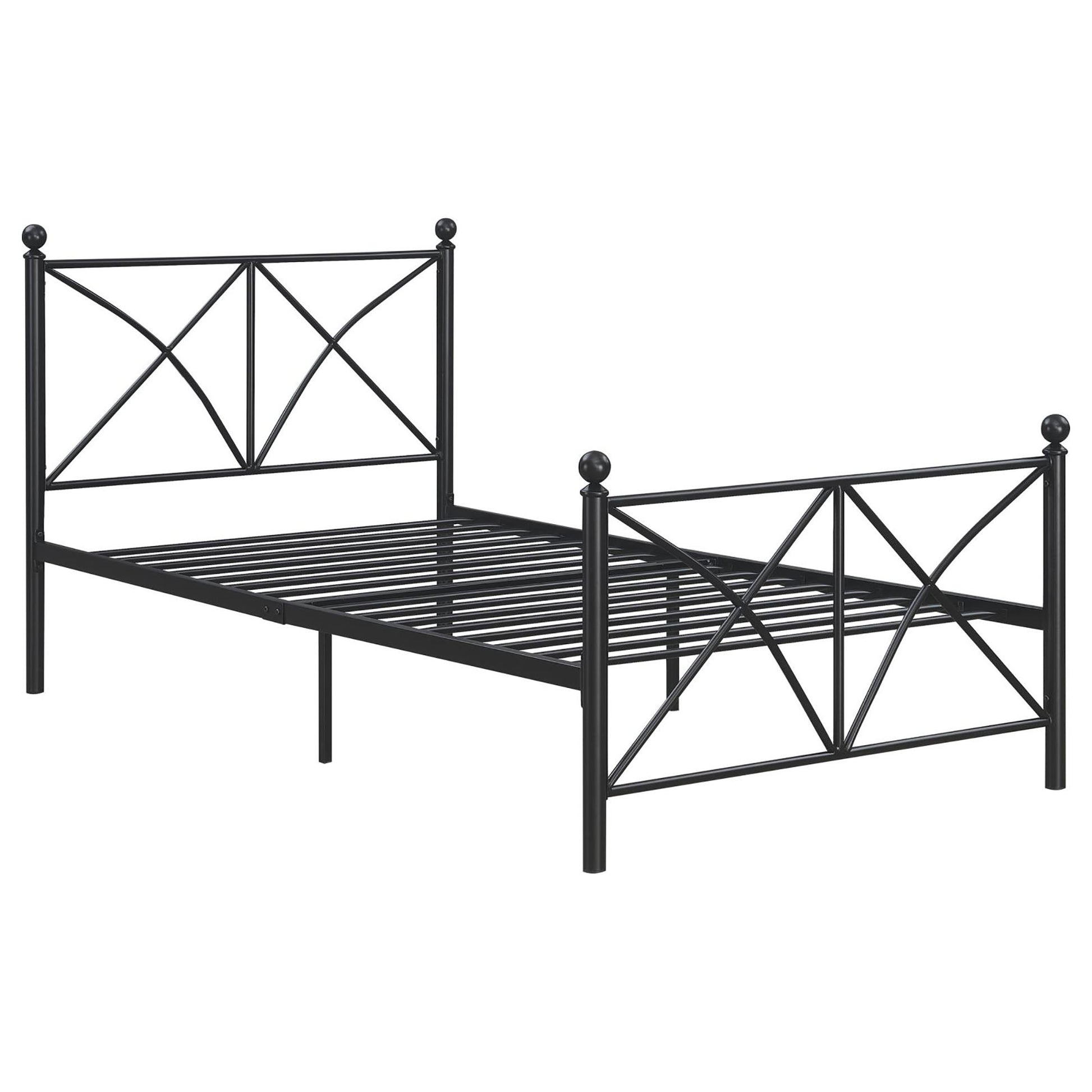 Black Twin Platform Bed Box Spring Not Required Twin Black Metal Bedroom Contemporary,Modern Open Frame Metal