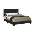 Black Platform Twin Bed Box Spring Not Required Twin Black Wood Bedroom Transitional Rubberwood Faux Leather Upholstered
