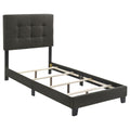 Charcoal Tufted Twin Panel Bed Box Spring Required Twin Charcoal Wood Bedroom Transitional Panel Foam Upholstered