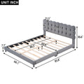 Queen Size Upholstered Platform Bed With Soft Headboard,Gray Gray Upholstered