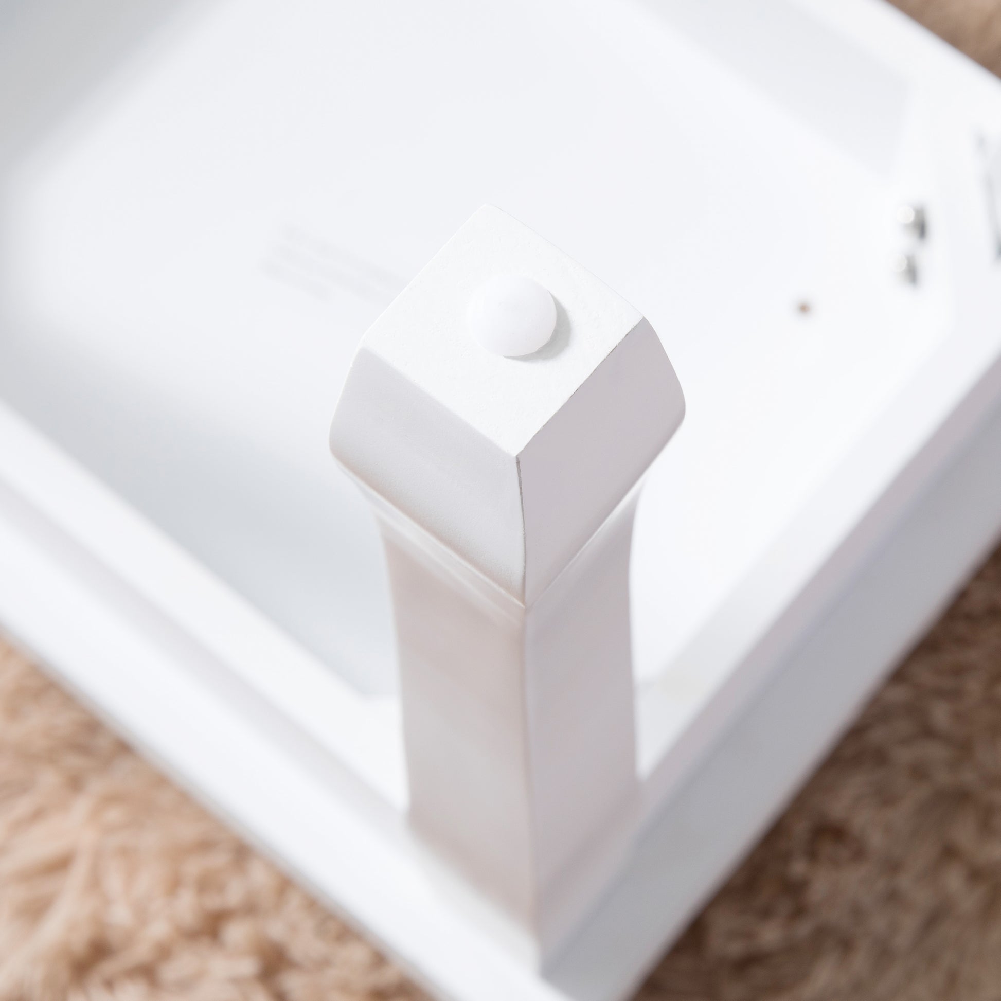 Solid Wood Square Stool White White Wood