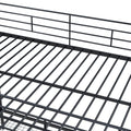 Full Size Metal Loft Bed With Upper Grid Storage Shelf And Lateral Storage Ladder, Black Black Mdf Metal